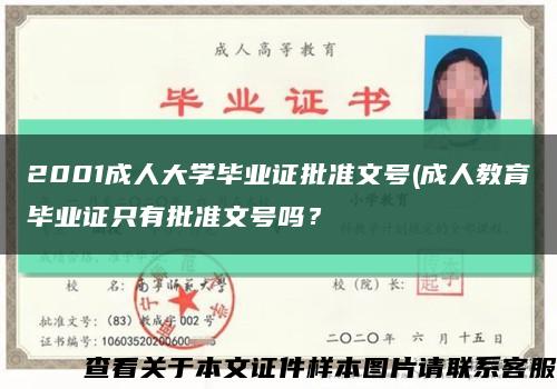 2001成人大学毕业证批准文号(成人教育毕业证只有批准文号吗？缩略图