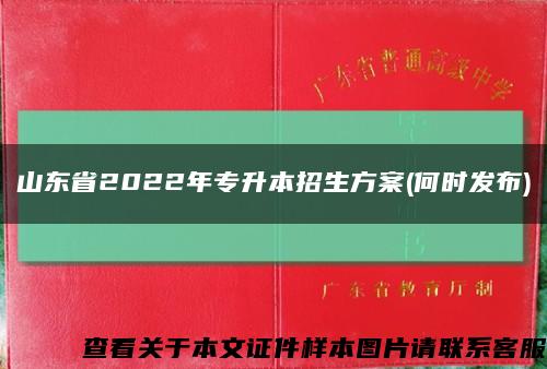 山东省2022年专升本招生方案(何时发布)缩略图