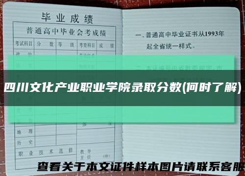 四川文化产业职业学院录取分数(何时了解)缩略图