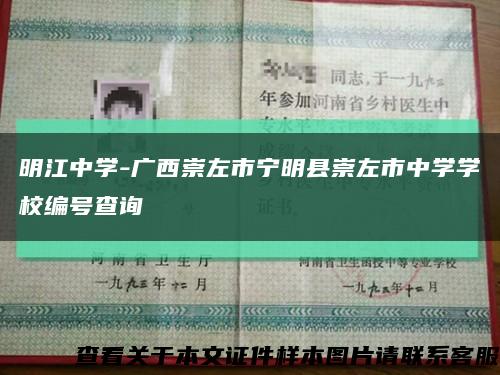 明江中学-广西崇左市宁明县崇左市中学学校编号查询缩略图