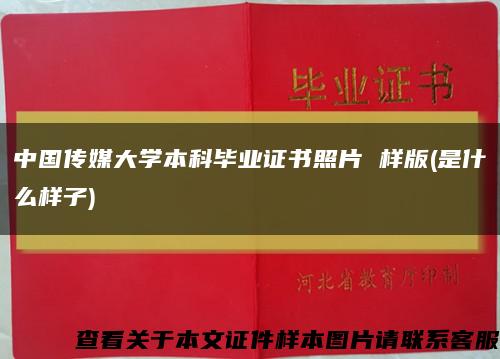 中国传媒大学本科毕业证书照片 样版(是什么样子)缩略图