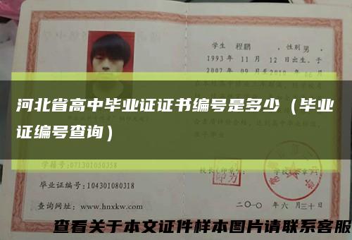 河北省高中毕业证证书编号是多少（毕业证编号查询）缩略图