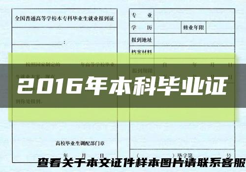 2016年本科毕业证缩略图