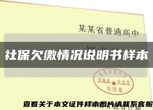 社保欠缴情况说明书样本缩略图