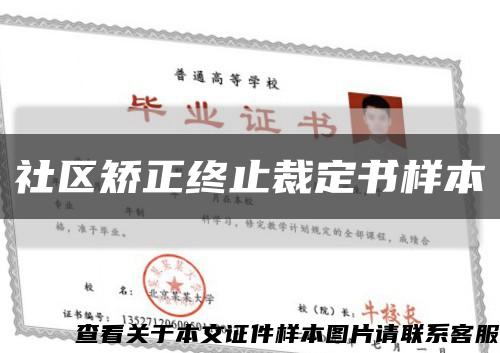 社区矫正终止裁定书样本缩略图
