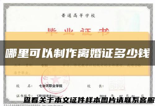 哪里可以制作离婚证多少钱缩略图