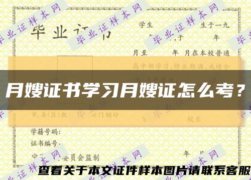 月嫂证书学习月嫂证怎么考？缩略图