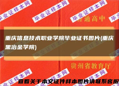 重庆信息技术职业学院毕业证书图片(重庆黑冶金学院)缩略图
