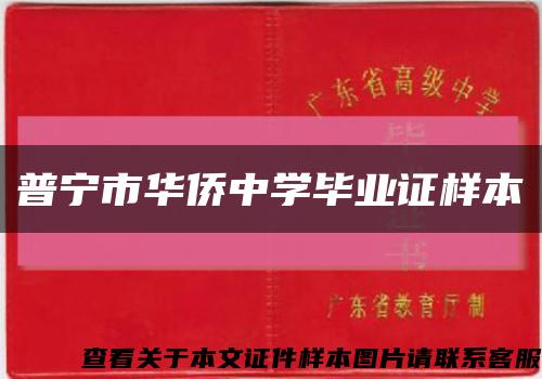 普宁市华侨中学毕业证样本缩略图