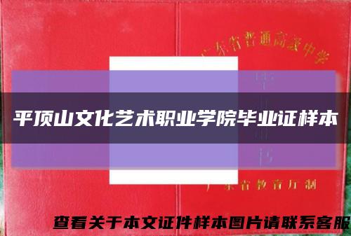 平顶山文化艺术职业学院毕业证样本缩略图