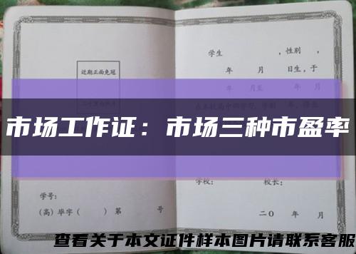 市场工作证：市场三种市盈率缩略图