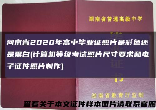 河南省2020年高中毕业证照片是彩色还是黑白(计算机等级考试照片尺寸要求和电子证件照片制作)缩略图