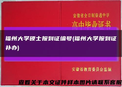福州大学硕士报到证编号(福州大学报到证补办)缩略图