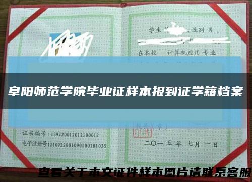 阜阳师范学院毕业证样本报到证学籍档案缩略图