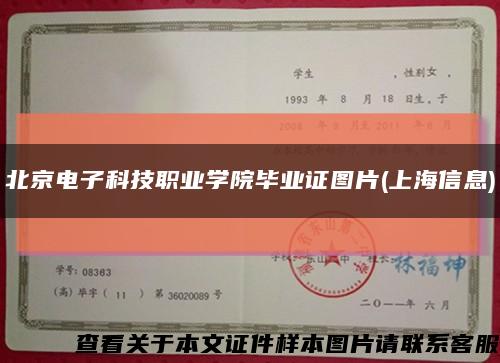 北京电子科技职业学院毕业证图片(上海信息)缩略图