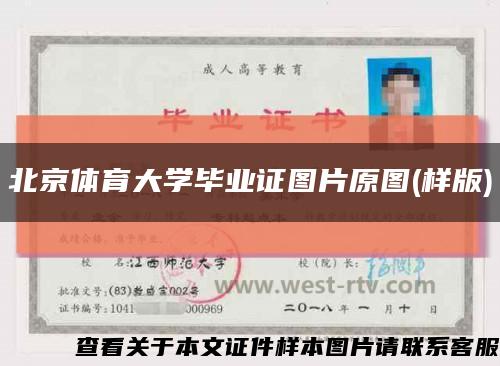 北京体育大学毕业证图片原图(样版)缩略图