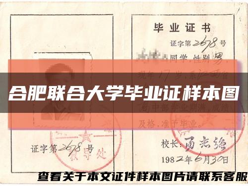 合肥联合大学毕业证样本图缩略图