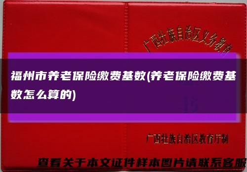 福州市养老保险缴费基数(养老保险缴费基数怎么算的)缩略图