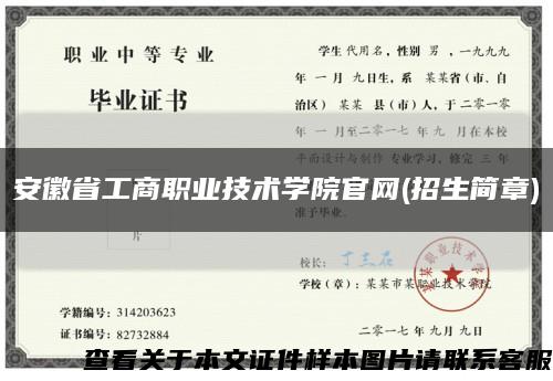 安徽省工商职业技术学院官网(招生简章)缩略图