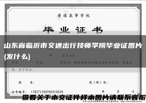 山东省临沂市交通出行技师学院毕业证图片(发什么)缩略图