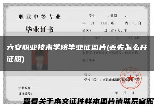 六安职业技术学院毕业证图片(丢失怎么开证明)缩略图