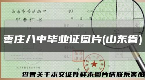 枣庄八中毕业证图片(山东省)缩略图