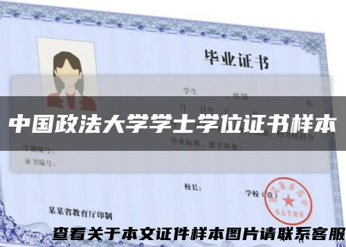 中国政法大学学士学位证书样本缩略图