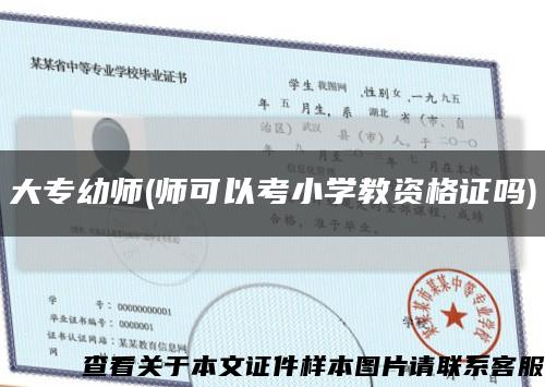 大专幼师(师可以考小学教资格证吗)缩略图