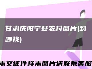 甘肃庆阳宁县农村图片(到哪找)缩略图