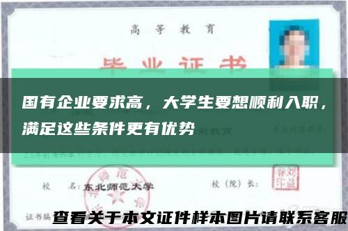国有企业要求高，大学生要想顺利入职，满足这些条件更有优势缩略图