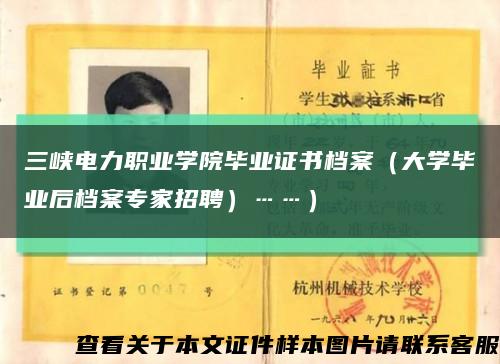 三峡电力职业学院毕业证书档案（大学毕业后档案专家招聘）……）缩略图