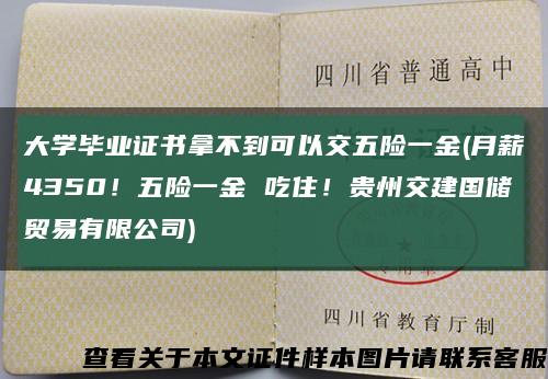大学毕业证书拿不到可以交五险一金(月薪4350！五险一金 吃住！贵州交建国储贸易有限公司)缩略图