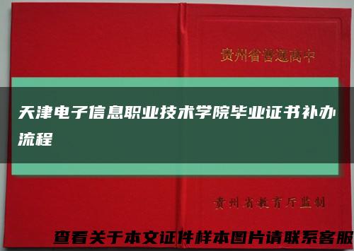 天津电子信息职业技术学院毕业证书补办流程缩略图