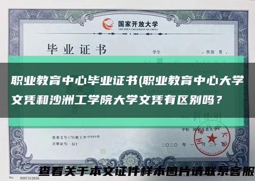 职业教育中心毕业证书(职业教育中心大学文凭和沙洲工学院大学文凭有区别吗？缩略图