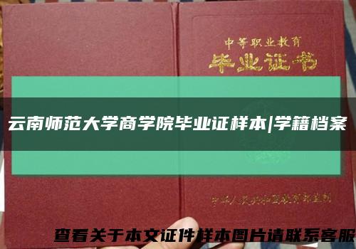 云南师范大学商学院毕业证样本|学籍档案缩略图
