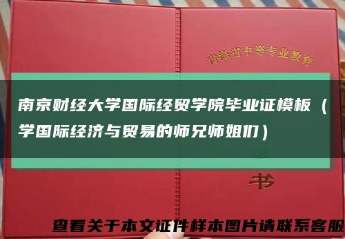 南京财经大学国际经贸学院毕业证模板（学国际经济与贸易的师兄师姐们）缩略图