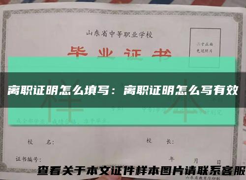 离职证明怎么填写：离职证明怎么写有效缩略图