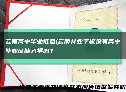 云南高中毕业证图(云南林业学校没有高中毕业证能入学吗？缩略图