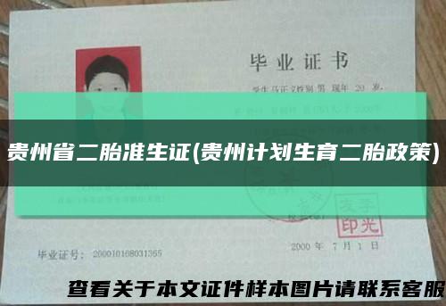 贵州省二胎准生证(贵州计划生育二胎政策)缩略图