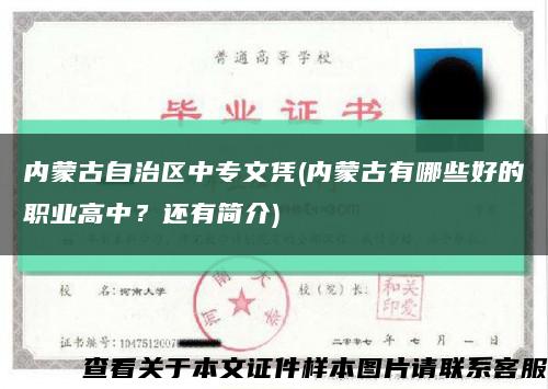 内蒙古自治区中专文凭(内蒙古有哪些好的职业高中？还有简介)缩略图