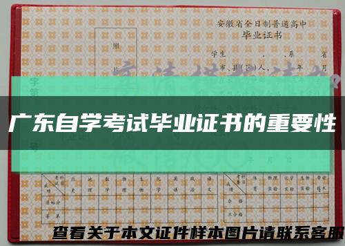 广东自学考试毕业证书的重要性缩略图