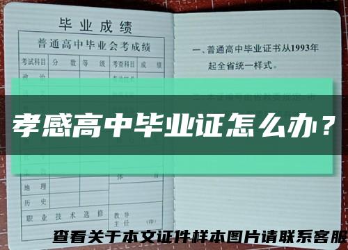 孝感高中毕业证怎么办？缩略图