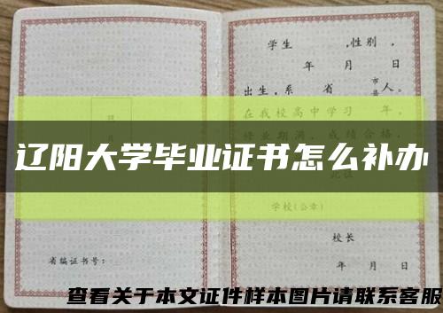 辽阳大学毕业证书怎么补办缩略图