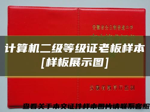 计算机二级等级证老板样本
[样板展示图]缩略图