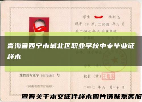 青海省西宁市城北区职业学校中专毕业证样本缩略图