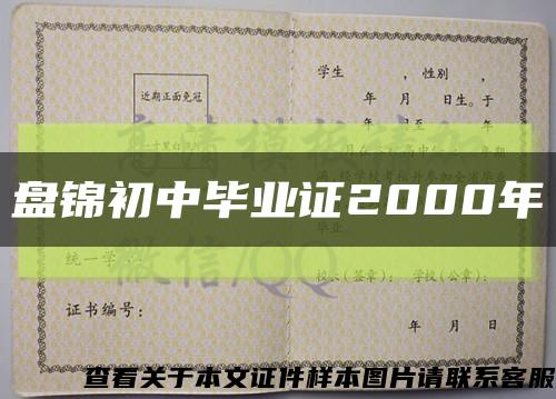 盘锦初中毕业证2000年缩略图