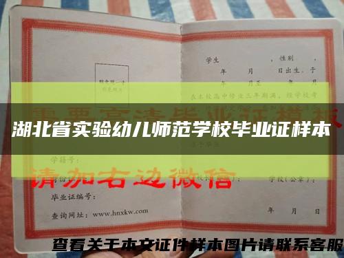 湖北省实验幼儿师范学校毕业证样本缩略图