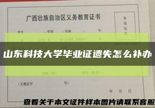 山东科技大学毕业证遗失怎么补办缩略图