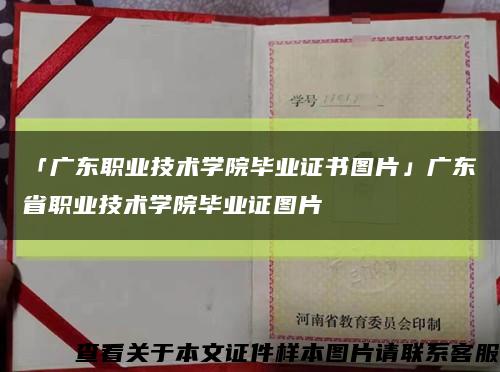 「广东职业技术学院毕业证书图片」广东省职业技术学院毕业证图片缩略图