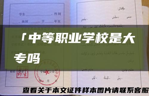 「中等职业学校是大专吗缩略图